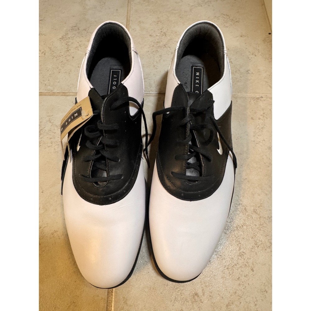 Vintage NWT Nike Golf Air Kempshall Last Saddle Shoes Black White Men's 12
